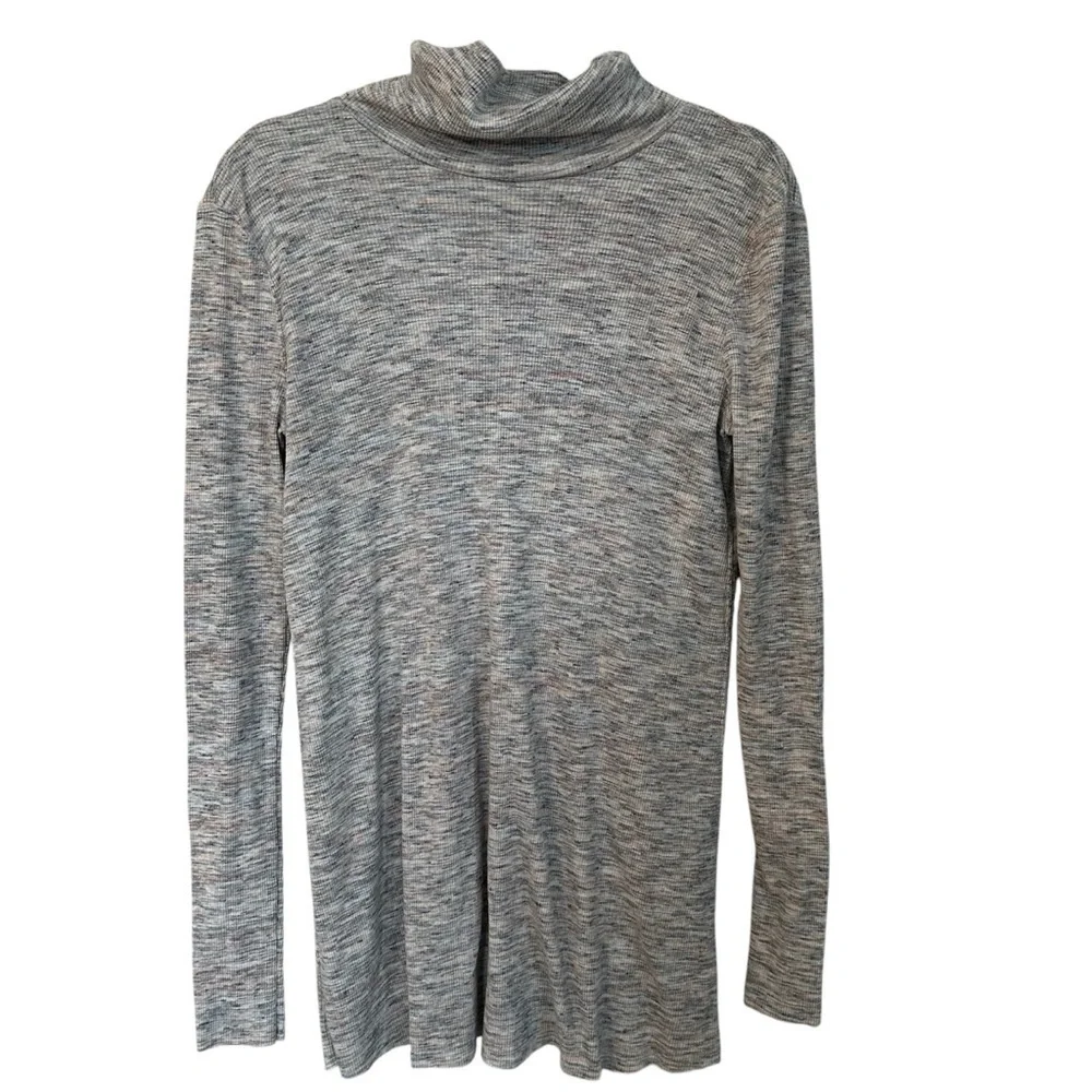 We The Free Women’s Long Sleeve Cowl Neck Gray Multicolored Ribbed Tunic Sz S GU